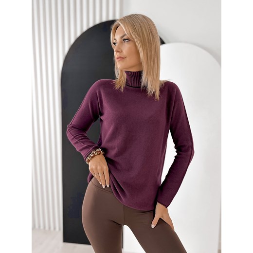 sweter agnes śliwkowy one size ze sklepu UBRA w kategorii Swetry damskie - zdjęcie 187344162