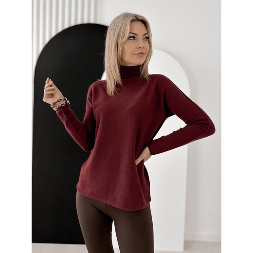 sweter agnes bordowy one size ze sklepu UBRA w kategorii Swetry damskie - zdjęcie 187344170