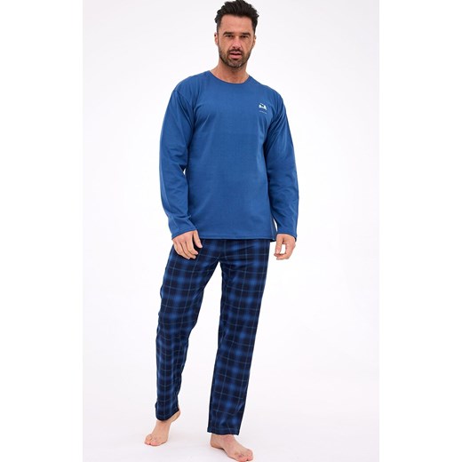 Bawełniana piżama męska Denali 2 124/306, Kolor niebieski-kratka, Rozmiar L, Cornette ze sklepu Intymna w kategorii Piżamy męskie - zdjęcie 187344250