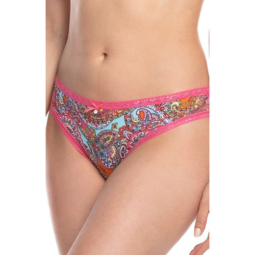 Kolorowe figi damskie mini bikini z koronką 2-pack L-1524MB, Kolor kolorowy-wzór, Rozmiar L, LAMA ze sklepu Intymna w kategorii Majtki damskie - zdjęcie 187344393
