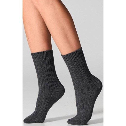 Skarpetki damskie z wełną merynosów i kaszmirem ciemnoszare SCM26, Kolor ciemnoszary, Rozmiar 36-40, LEGS ze sklepu Intymna w kategorii Skarpetki damskie - zdjęcie 187344460