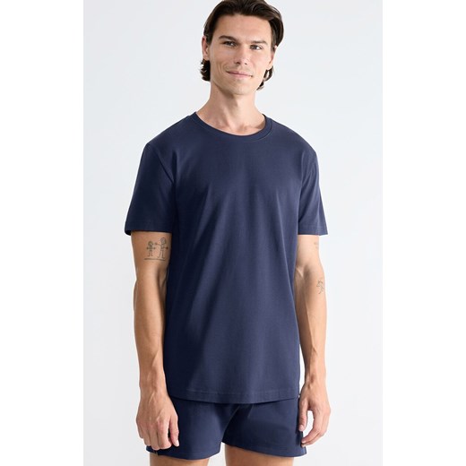 Sloggi bawełniany t-shirt męski na krótki rękaw SLG 10215508-1771, Kolor ciemnoniebieski, Rozmiar L, Sloggi ze sklepu Intymna w kategorii T-shirty męskie - zdjęcie 187344651