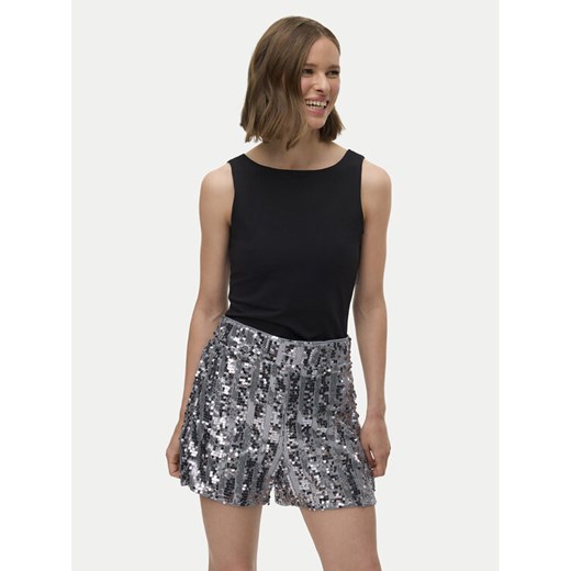 Vero Moda Szorty materiałowe Efa 10335727 Srebrny Loose Fit ze sklepu MODIVO w kategorii Szorty - zdjęcie 187346160
