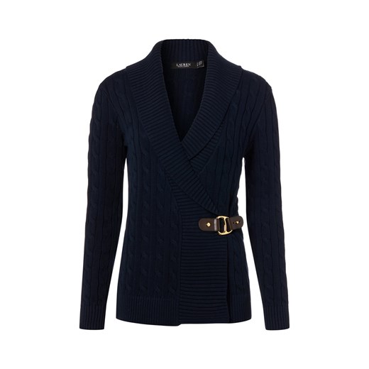 Lauren Ralph Lauren Kardigan damski Kobiety Bawełna granatowy jednolity ze sklepu vangraaf w kategorii Swetry damskie - zdjęcie 187346403