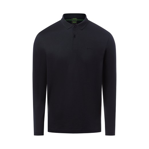 BOSS Green Męska koszulka polo - Pirol Mężczyźni Bawełna granatowy jednolity ze sklepu vangraaf w kategorii T-shirty męskie - zdjęcie 187346414