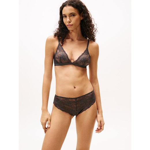 Tommy Hilfiger Biustonosz damski na fiszbinach Kobiety Sztuczne włókno antracytowy jednolity ze sklepu vangraaf w kategorii Biustonosze - zdjęcie 187346452