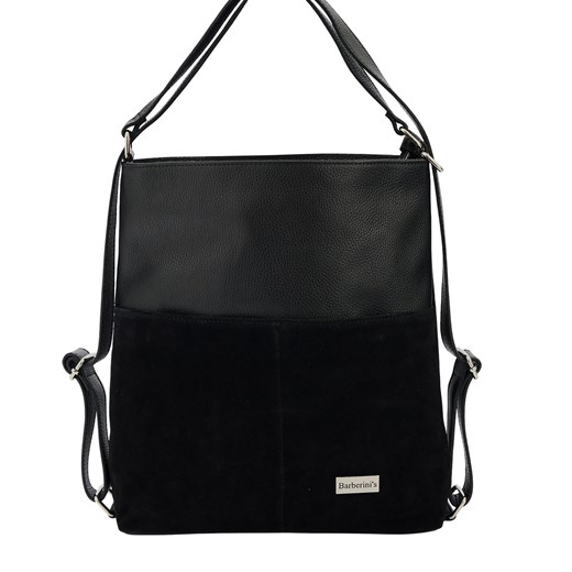 Torebka plecak z zamszem - Czarna ze sklepu butyolivier w kategorii Torebki worki - zdjęcie 187346511