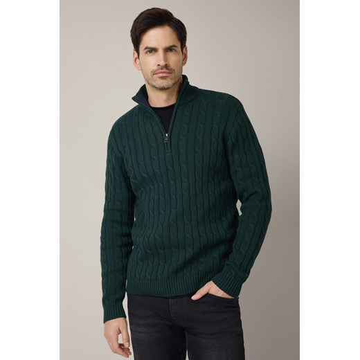 Sweter Zielony Bawełniany Cutter ze sklepu Lancerto S.A. w kategorii Swetry męskie - zdjęcie 187346600