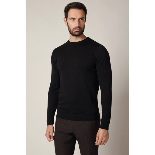 Sweter Czarny Bawełniany Joakim ze sklepu Lancerto S.A. w kategorii Swetry męskie - zdjęcie 187346640