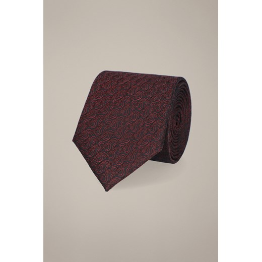 Krawat Bordowy Jedwabny Wzór ze sklepu Lancerto S.A. w kategorii Krawaty - zdjęcie 187346653