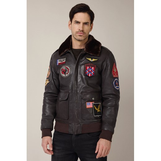 Kurtka Skórzana Ciemnobrązowa Lovren ze sklepu Lancerto S.A. w kategorii Kurtki męskie - zdjęcie 187346671