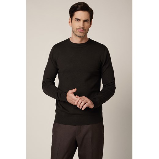 Sweter Brązowy z Wiskozą Luell ze sklepu Lancerto S.A. w kategorii Swetry męskie - zdjęcie 187346672