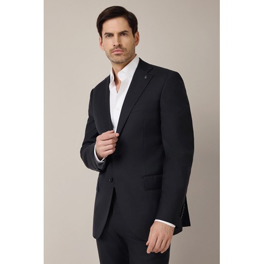 Marynarka z Wełną Czarna Formal ze sklepu Lancerto S.A. w kategorii Marynarki męskie - zdjęcie 187346693