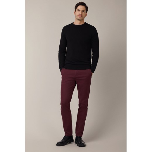 Spodnie Bordowe Chino z Elastycznym Pasem z Bawełną Mikkeli ze sklepu Lancerto S.A. w kategorii Spodnie męskie - zdjęcie 187346701