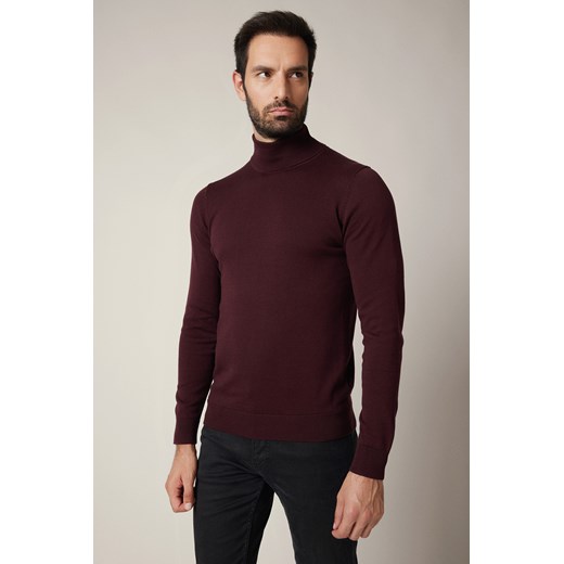 Golf Męski Bordowy Bawełniany Sindre ze sklepu Lancerto S.A. w kategorii Swetry męskie - zdjęcie 187346731