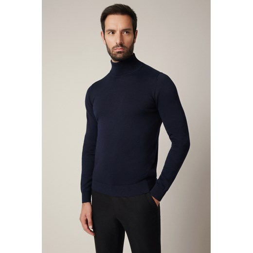 Golf Męski Ciemnogranatowy Bawełniany Sindre ze sklepu Lancerto S.A. w kategorii Swetry męskie - zdjęcie 187346732