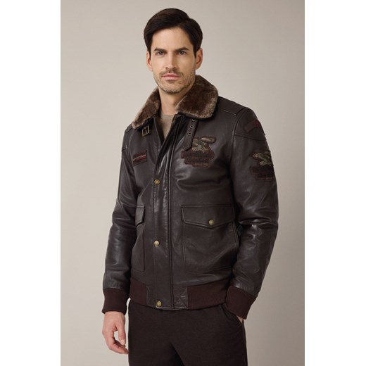 Kurtka Skórzana Brązowa Sovell ze sklepu Lancerto S.A. w kategorii Kurtki męskie - zdjęcie 187346734