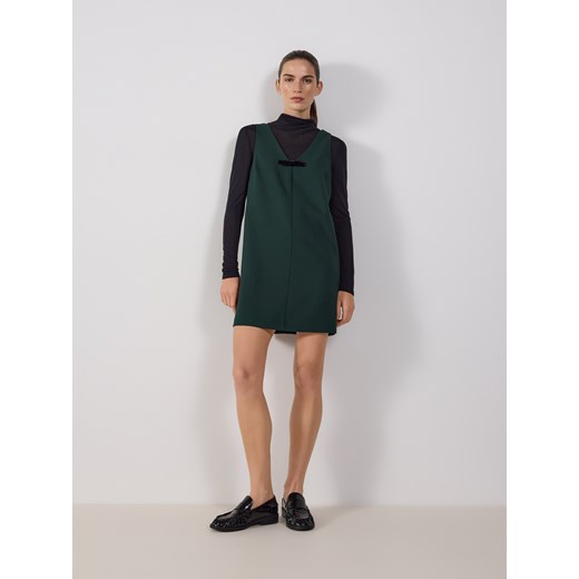 Reserved - Sukienka mini z kokardą - ciemnozielony ze sklepu Reserved w kategorii Sukienki - zdjęcie 187347130