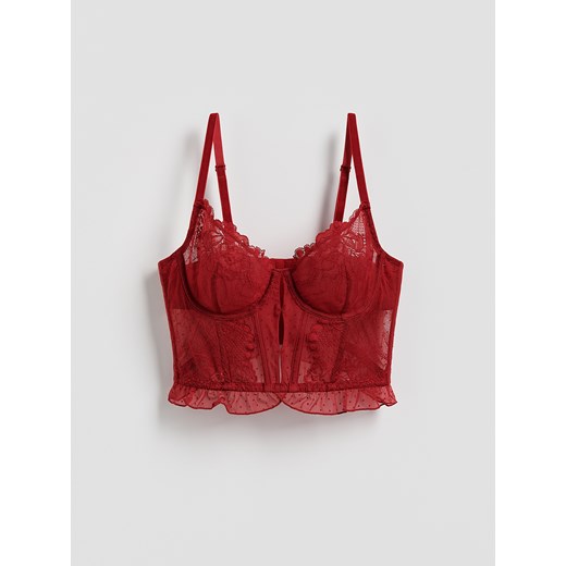 Reserved - Koronkowy biustonosz - czerwony ze sklepu Reserved w kategorii Biustonosze - zdjęcie 187347211