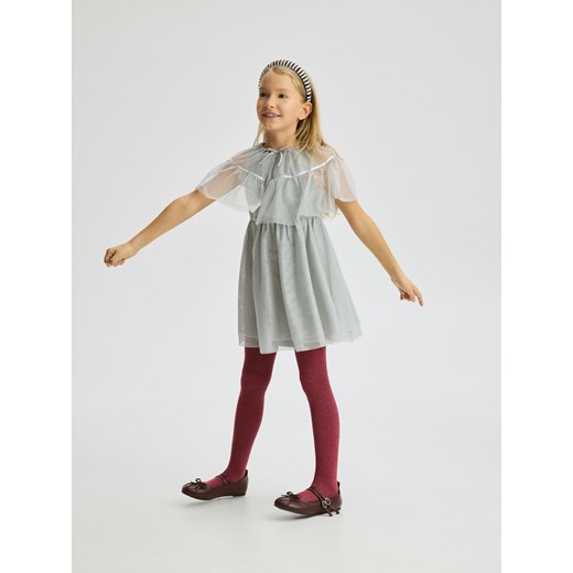 Reserved - Wzorzysta sukienka z bolerkiem - jasnoszary ze sklepu Reserved w kategorii Sukienki dziewczęce - zdjęcie 187347230