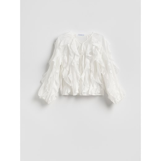 Reserved - Bluzka z lyocellem - biały Reserved M Reserved