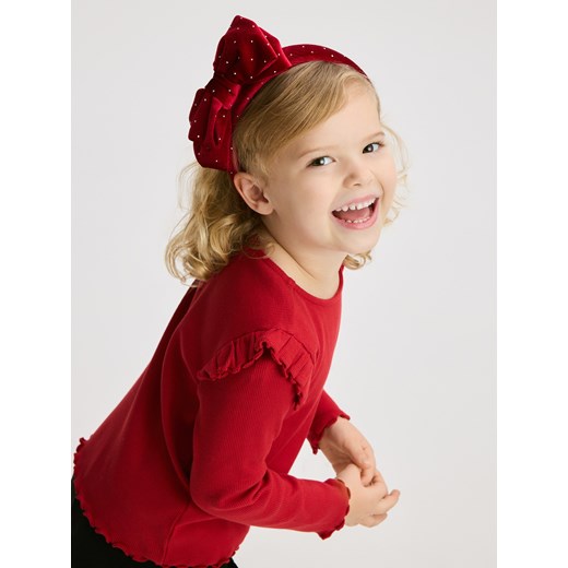 Reserved - Bluzka z falbanami - czerwony ze sklepu Reserved w kategorii Bluzki dziewczęce - zdjęcie 187347344