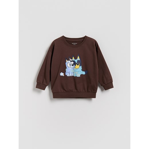 Reserved - Bawełniany longsleeve Bluey - brązowy ze sklepu Reserved w kategorii Bluzy chłopięce - zdjęcie 187347493