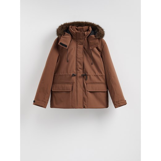 Reserved - Kurtka parka z kapturem - brązowy ze sklepu Reserved w kategorii Kurtki damskie - zdjęcie 187347564