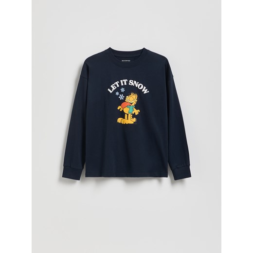 Reserved - Longsleeve GARFIELD - granatowy ze sklepu Reserved w kategorii T-shirty chłopięce - zdjęcie 187347624
