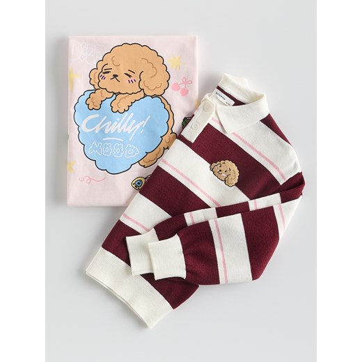 Reserved - Sweter polo w paski - wielobarwny Reserved 128 (7-8 lat) Reserved