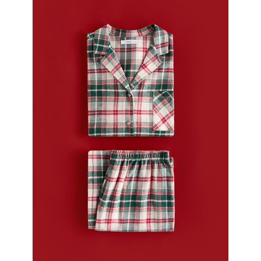 Reserved - Flanelowa piżama w kratkę - zielony ze sklepu Reserved w kategorii Piżamy damskie - zdjęcie 187347713
