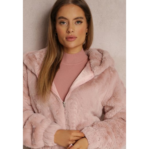 Jasnoróżowa Kurtka Futerko Teddy Oversize Fofana Renee XL renee.pl