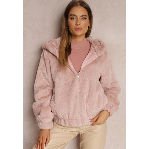 Jasnoróżowa Kurtka Futerko Teddy Oversize Fofana ze sklepu renee.pl w kategorii Kurtki damskie - zdjęcie 187347824