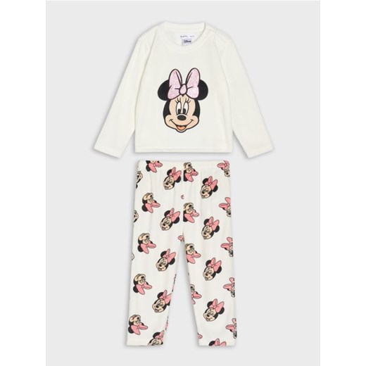 Sinsay - Welurowa piżama dwuczęściowa Minnie Mouse - kremowy ze sklepu Sinsay w kategorii Piżamy dziecięce - zdjęcie 187348313