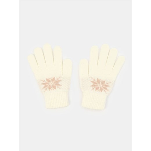 Sinsay - Rękawiczki - kremowy ze sklepu Sinsay w kategorii Rękawiczki damskie - zdjęcie 187348314