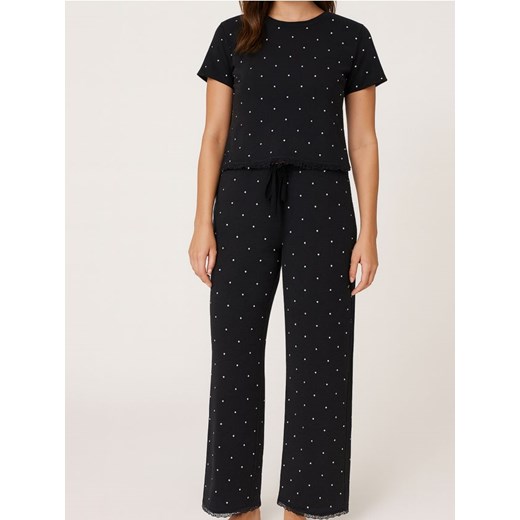 Sinsay - Piżama dwuczęściowa z domieszką wiskozy - czarny ze sklepu Sinsay w kategorii Piżamy damskie - zdjęcie 187348320