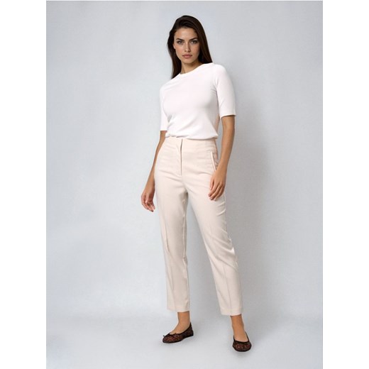 Sinsay - Spodnie cygaretki - kremowy ze sklepu Sinsay w kategorii Spodnie damskie - zdjęcie 187348381