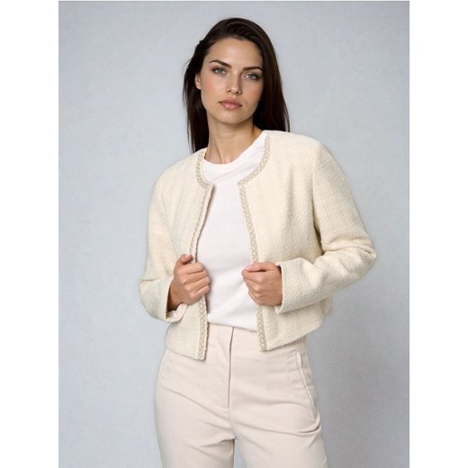 Sinsay - Żakiet z ozdobnymi perłami - kremowy ze sklepu Sinsay w kategorii Marynarki damskie - zdjęcie 187348384