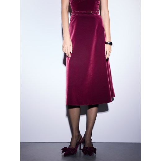 Mohito - Welurowa spódnica midi - kasztanowy Mohito 38 Mohito
