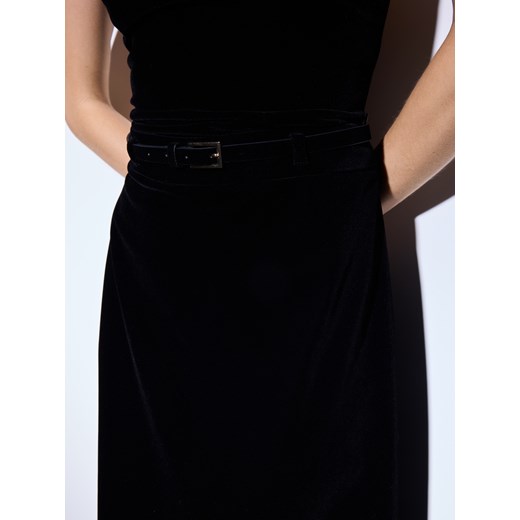 Mohito - Welurowa czarna spódnica midi - czarny Mohito 34 Mohito