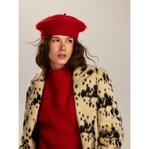Reserved - Beret z wełną - czerwony ze sklepu Reserved w kategorii Berety damskie - zdjęcie 187349341