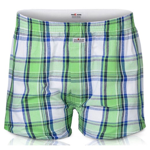 Luźne Męskie Bokserki, Bawełniane - Pako Jeans - Zielone w Kratę MAJBPJNSLUZNE102 ze sklepu JegoSzafa.pl w kategorii Majtki męskie - zdjęcie 187349574