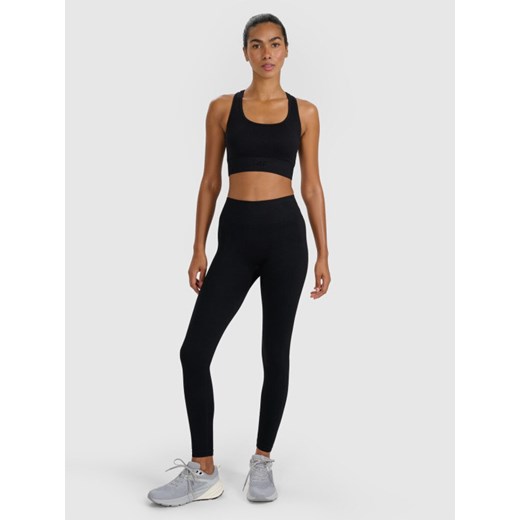 Damskie legginsy treningowe bezszwowe 4F 4FWMM00TFTIF414 - czarne ze sklepu Sportstylestory.com w kategorii Spodnie damskie - zdjęcie 187349622