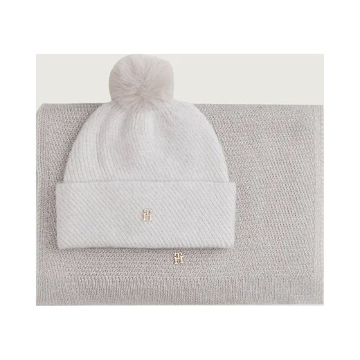 Tommy Hilfiger Szal + czapka | z dodatkiem wełny ze sklepu Gomez Fashion Store w kategorii Czapki zimowe damskie - zdjęcie 187349704
