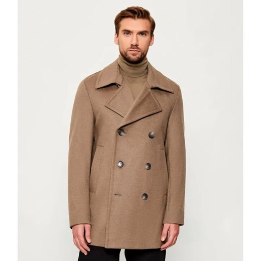 BOSS BLACK Wełniany płaszcz H-Hyde-Pcoat-254 | z dodatkiem kaszmiru ze sklepu Gomez Fashion Store w kategorii Płaszcze męskie - zdjęcie 187350782