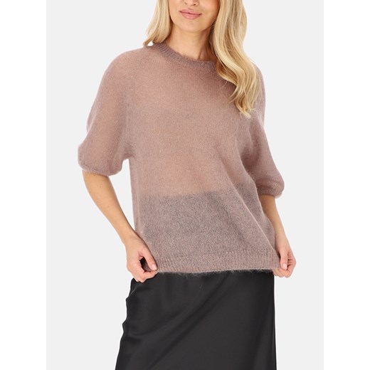 Beżowy sweter moherowy damski L'AF Era ze sklepu Eye For Fashion w kategorii Swetry damskie - zdjęcie 187351304