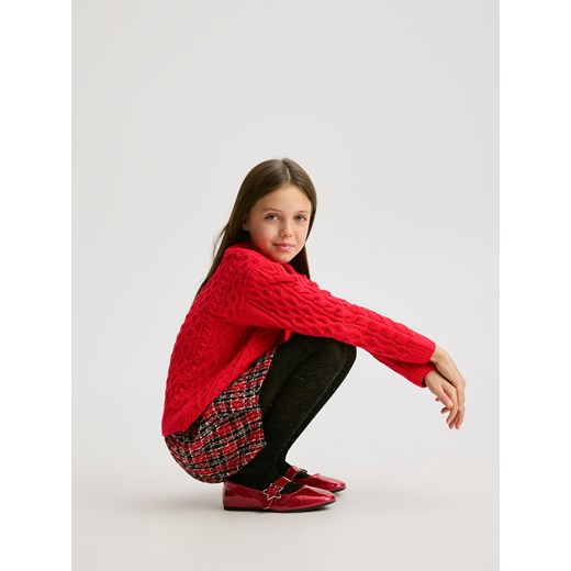 Reserved - Tweedowe szorty - czerwony ze sklepu Reserved w kategorii Spodenki dziewczęce - zdjęcie 187351540