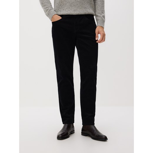 Reserved - Bawełniane spodnie slim fit - czarny ze sklepu Reserved w kategorii Spodnie męskie - zdjęcie 187351632