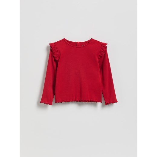 Reserved - Bluzka z falbanami - czerwony ze sklepu Reserved w kategorii Bluzki dziewczęce - zdjęcie 187351641
