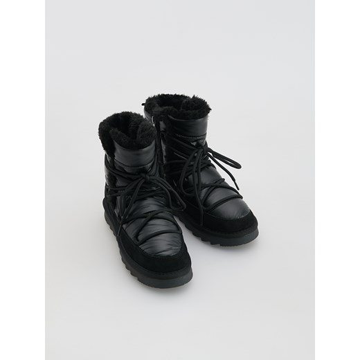 Reserved - Ocieplane śniegowce z wiązaniem - czarny ze sklepu Reserved w kategorii Buty zimowe dziecięce - zdjęcie 187351731